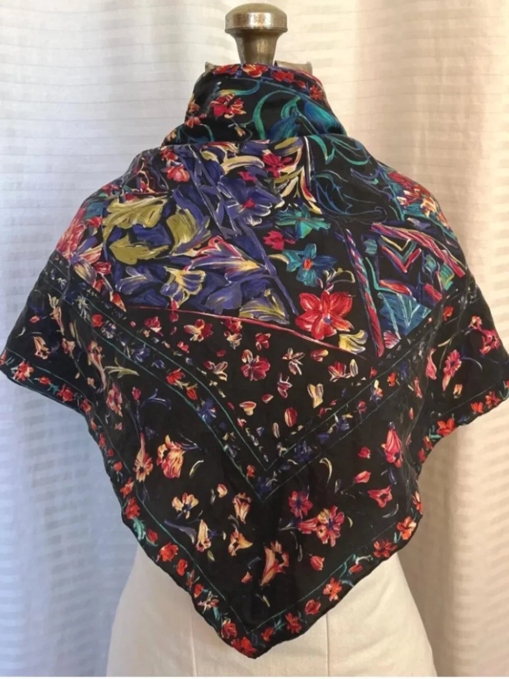vintage large silk scarf